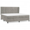 Cama box spring con colchón terciopelo gris claro 200x200 cm 2