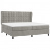 Cama box spring con colchón terciopelo gris claro 200x200 cm 3