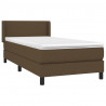 Cama box spring con colchón tela marrón oscuro 80x200 cm 3