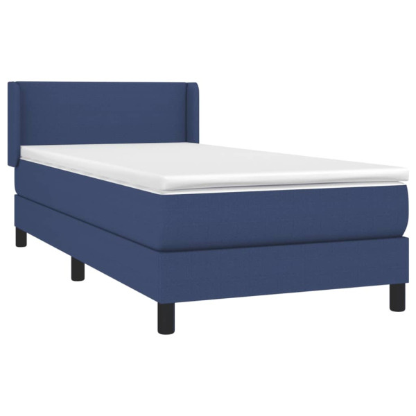 Cama com molas/colchão 80x200 cm tecido azul M 3