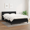 Cama box spring con colchón tela negro 140x200 cm 1