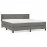 Cama box spring con colchón tela gris oscuro 160x200 cm 2