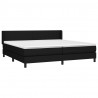Cama box spring con colchón tela negro 200x200 cm 3