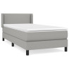 Cama box spring con colchón tela gris claro 100x200 cm 2