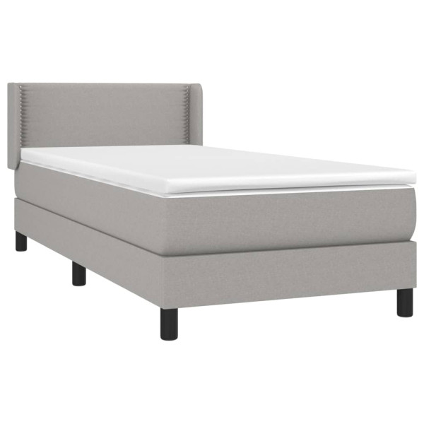 Cama com molas/colchão 100x200 cm tecido cinzento-claro M 3