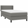 Cama box spring con colchón tela gris oscuro 100x200 cm 3