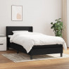 Cama box spring con colchón tela negro 100x200 cm 1