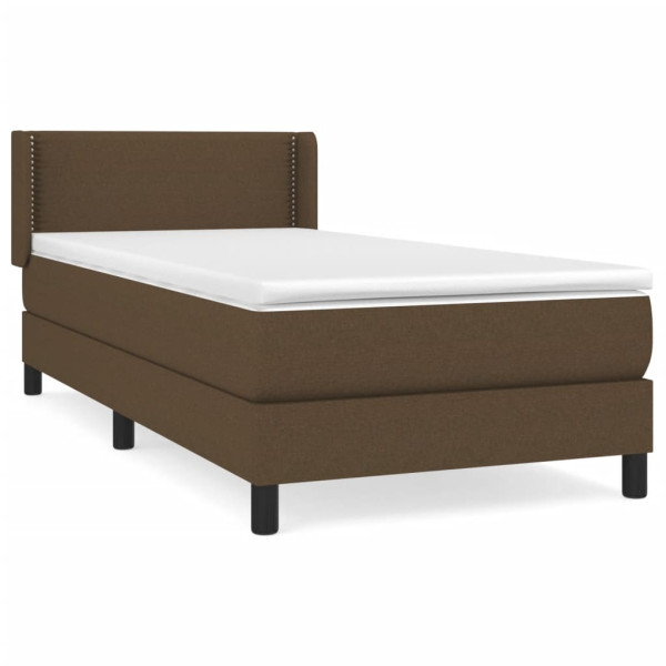 Cama com molas/colchão 100x200 cm tecido castanho-escuro M 2