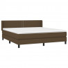 Cama box spring con colchón tela marrón oscuro 160x200 cm 3