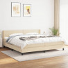 Cama com molas/colchão 200x200 cm tecido cor creme 1