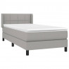 Cama box spring con colchón tela gris claro 80x200 cm 3