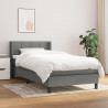 Cama com molas/colchão 100x200 cm tecido cinza-escuro 1