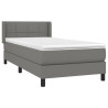 Cama com molas/colchão 100x200 cm tecido cinza-escuro 3