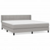 Cama box spring con colchón tela gris claro 160x200 cm 2