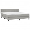 Cama box spring con colchón tela gris claro 160x200 cm 3