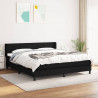 Cama com molas/colchão 160x200 cm tecido preto 1