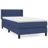 Cama com molas/colchão 80x200 cm tecido azul 2