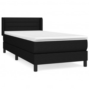 Cama box spring con colchón tela negro 100x200 cm H