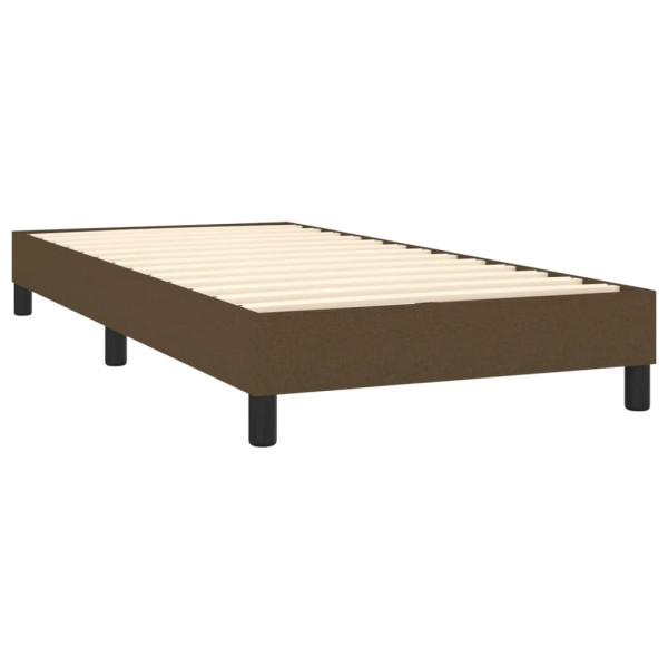 Cama box spring con colchón tela marrón oscuro 100x200 cm M 4
