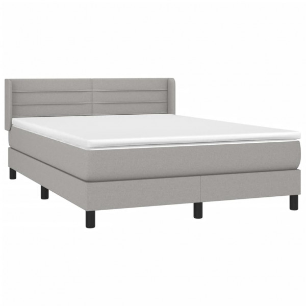 Cama com molas/colchão 140x190 cm tecido cinzento-claro M 3