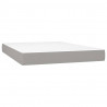 Cama box spring con colchón tela gris claro 140x190 cm 5