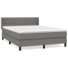 Cama box spring con colchón tela gris oscuro 140x200 cm 2