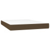 Cama box spring con colchón tela marrón oscuro 140x200 cm 5
