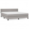 Cama box spring con colchón tela gris claro 160x200 cm 2