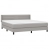 Cama box spring con colchón tela gris claro 160x200 cm 3