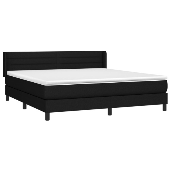 Cama com molas/colchão 160x200 cm tecido preto M 3