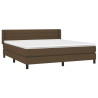 Cama box spring con colchón tela marrón oscuro 160x200 cm 3