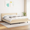 Cama com molas/colchão 160x200 cm tecido cor creme 1