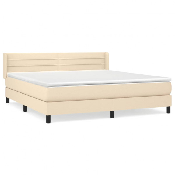 Cama com molas/colchão 160x200 cm tecido cor creme M 2