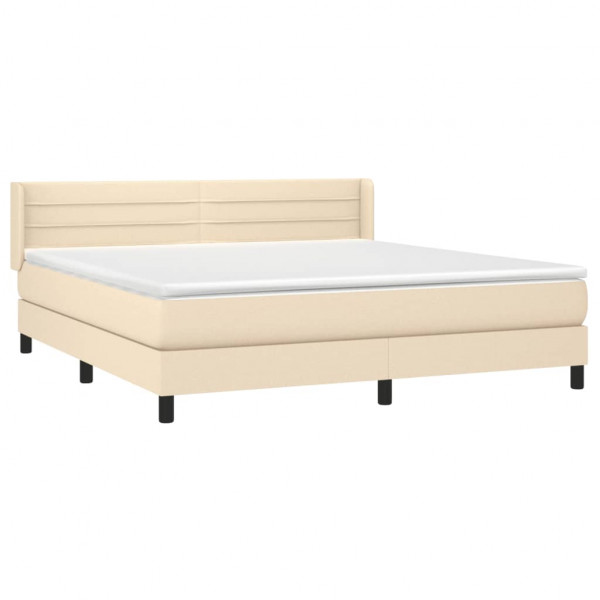 Cama com molas/colchão 160x200 cm tecido cor creme M 3
