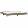 Cama box spring con colchón tela gris oscuro 200x200 cm 4