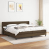 Cama com molas/colchão 200x200 cm tecido castanho-escuro 1