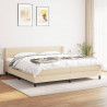 Cama com molas/colchão 200x200 cm tecido cor creme 1