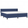Cama box spring con colchón tela azul 200x200 cm 3