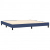 Cama box spring con colchón tela azul 200x200 cm 4