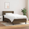 Cama box spring con colchón tela marrón oscuro 80x200 cm 1