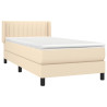 Cama com molas/colchão 80x200 cm tecido cor crème 3