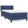 Cama com molas/colchão 80x200 cm tecido azul 2