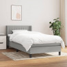 Cama com molas/colchão 90x200 cm tecido cinza-claro 1