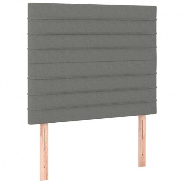 Cama box spring con colchón tela gris oscuro 90x200 cm M 5