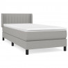 Cama box spring con colchón tela gris claro 100x200 cm 2