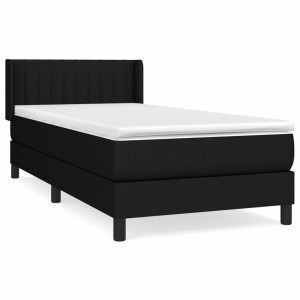 Cama box spring con colchón tela negro 100x200 cm H