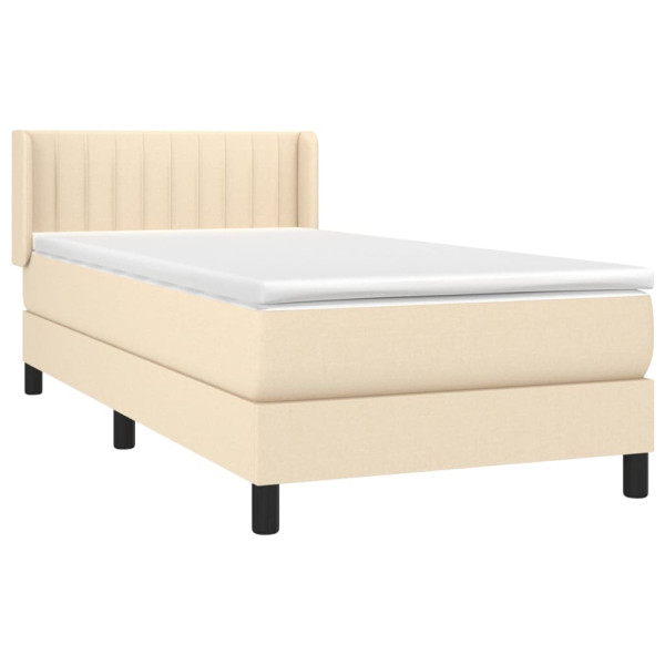 Cama com molas/colchão 100x200 cm tecido cor creme M 3