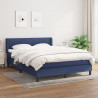 Cama box spring con colchón tela azul 140x200 cm 1