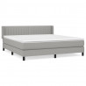 Cama box spring con colchón tela gris claro 160x200 cm 2