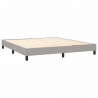 Cama box spring con colchón tela gris claro 160x200 cm 4